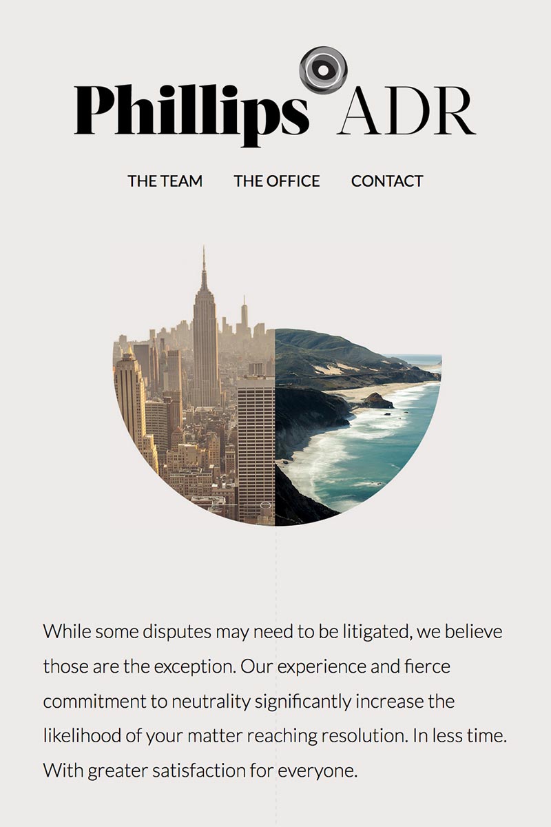 A legal firm's homepage